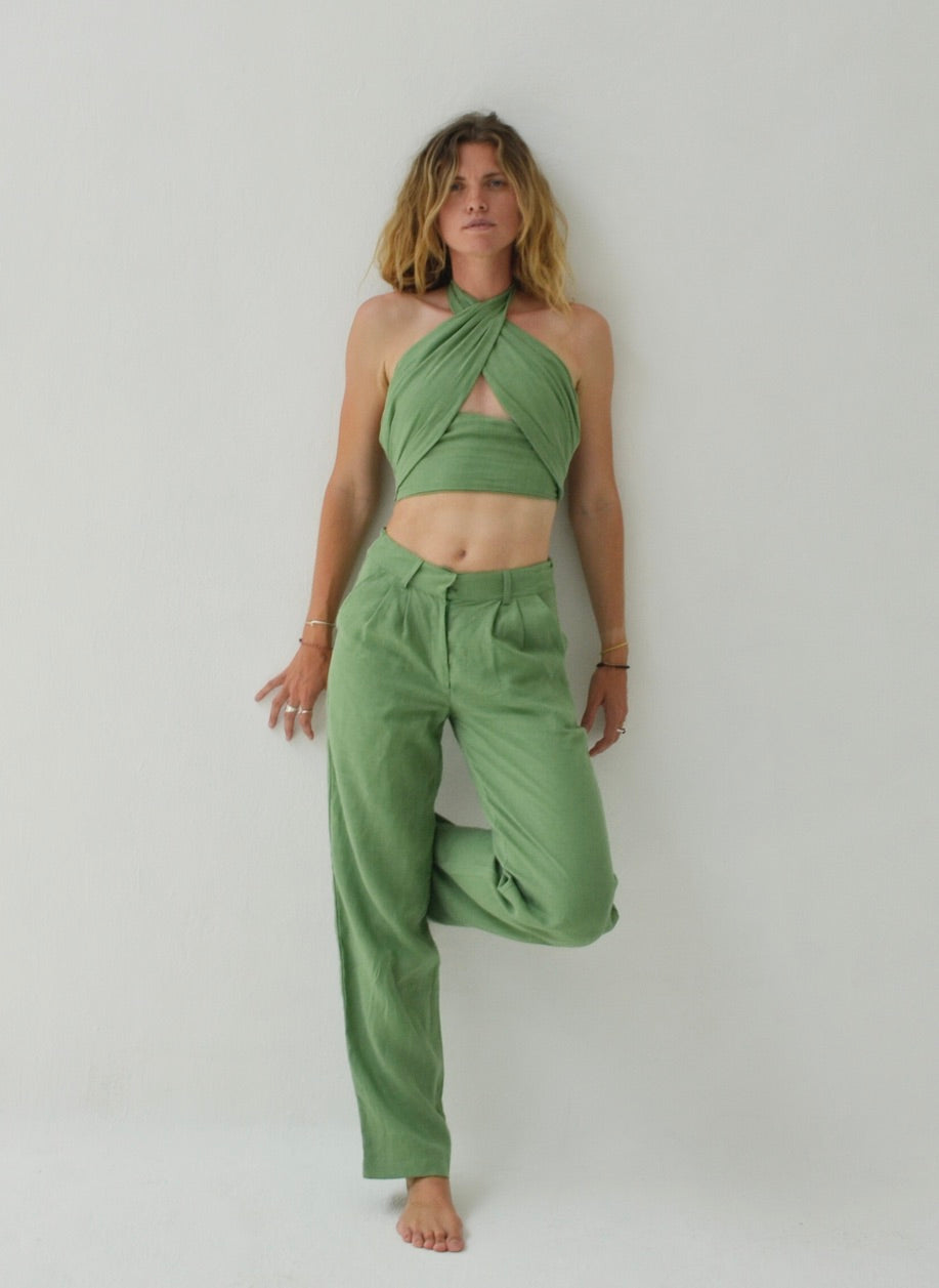 Athens - Linen Halterneck Top
