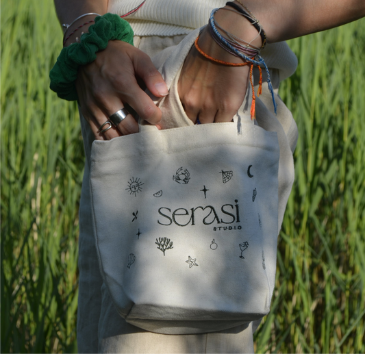 embroidered mini tote